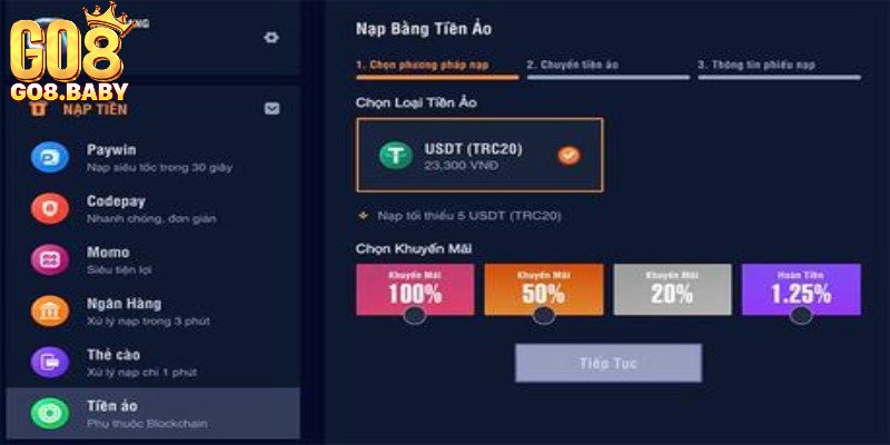 Lưu ý khi thao tác nạp tiền
